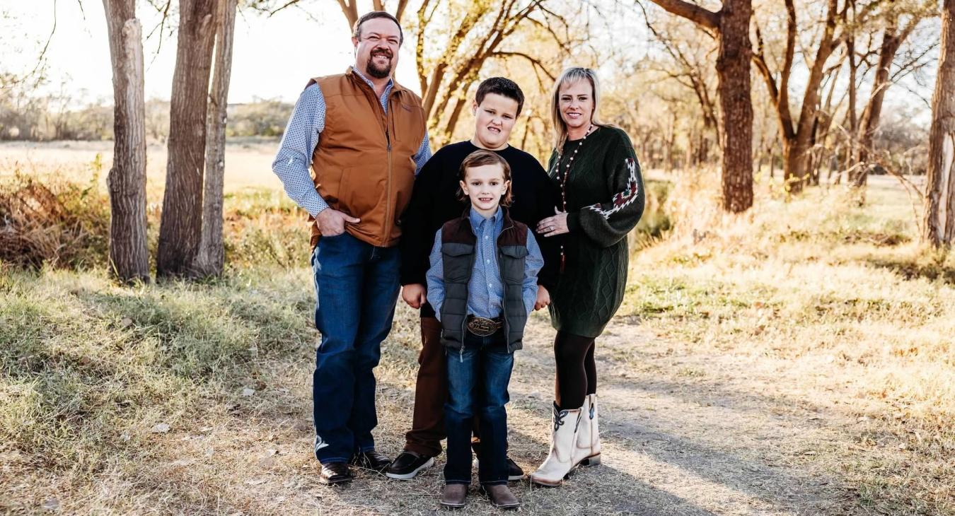 CEO Ross Aten with his wife, Kim, and their two sons, Jase and Ryder. 